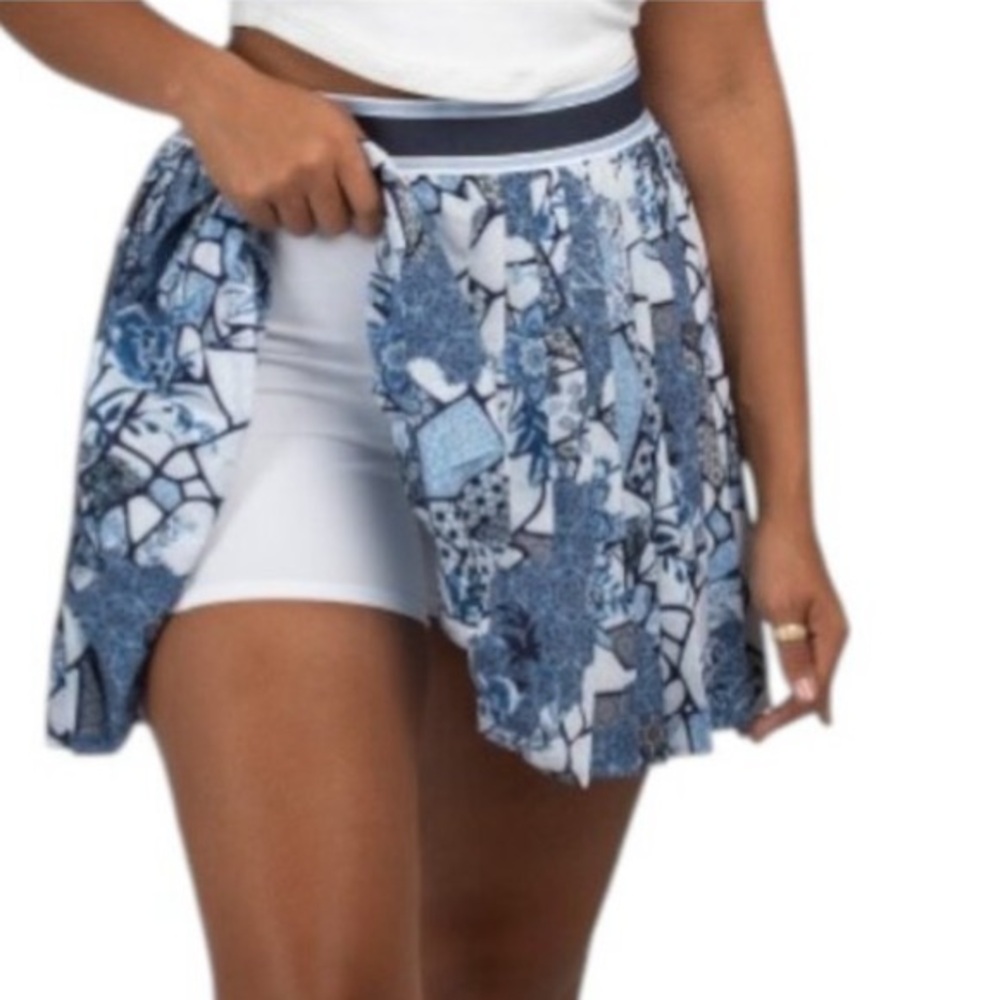 New Johnny Was Bee Active Pleated Tennis Skort Skirt Active Blue Moonlight Glass - Picture 6 of 14